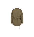 Mos Mosh Tinsley Fredric relaxed fit khaki jacket rear view with waist detail