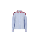 Mos Mosh Osmo embroidered stripe shirt styled with denim