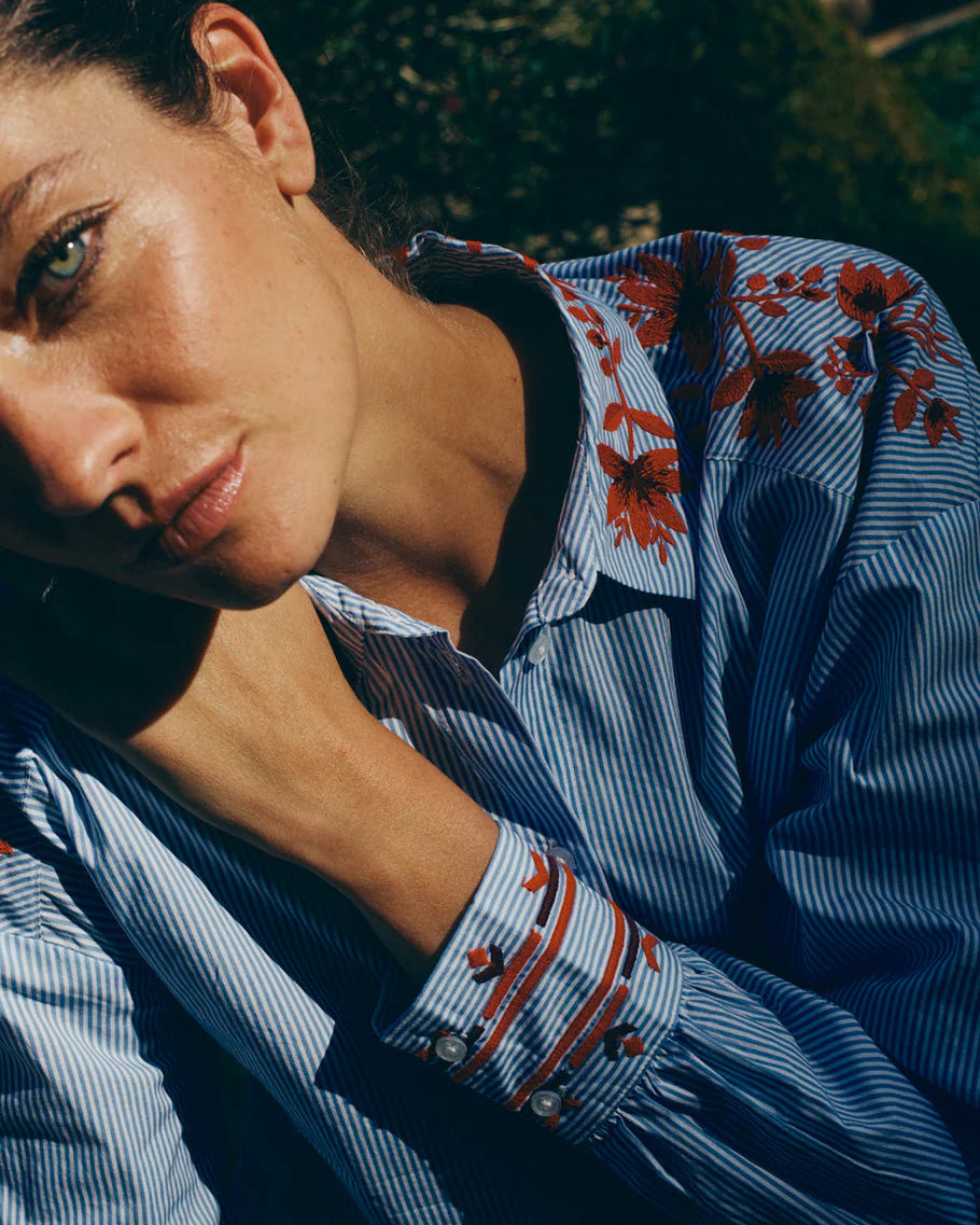 Mos Mosh Osmo embroidered shirt cuff detail