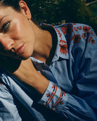 Mos Mosh Osmo embroidered shirt cuff detail