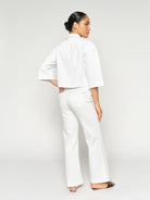 Mos Mosh Dara Deluxe wide leg white jeans back view