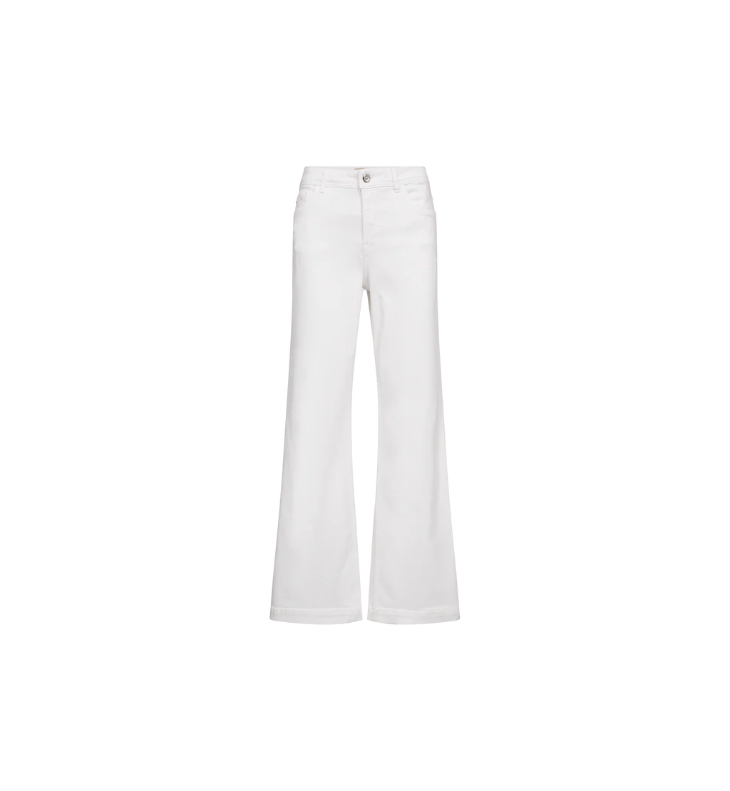 Mos Mosh Dara Deluxe white wide leg jeans front