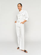Mos Mosh Dara Deluxe wide leg white jeans front view