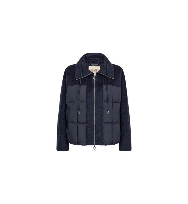 MOS MOSH Harriet Loisa navy bomber jacket front product image