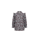 MOS MOSH Debby Visi Flip floral ruffle shirt front product view