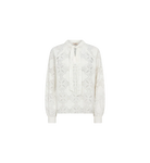 Mos Mosh Tamlyn ecru tie neck lace blouse front product view