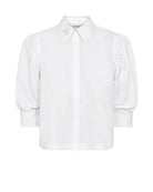 MOS MOSH Adjao Bernat white embroidered cotton shirt front view