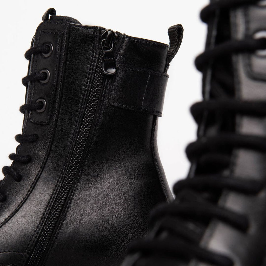 Nero Giardini Black Lace Up Platform Boots