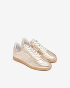 Nero Giardini Leather Sporty Retro Trainer In Gold 