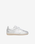 Nero Giardini Silver Leather Sporty Retro Lace Up Trainer