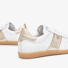 Nero Giardini White Leather Sporty Retro Lace Up Trainer With Gold Heel