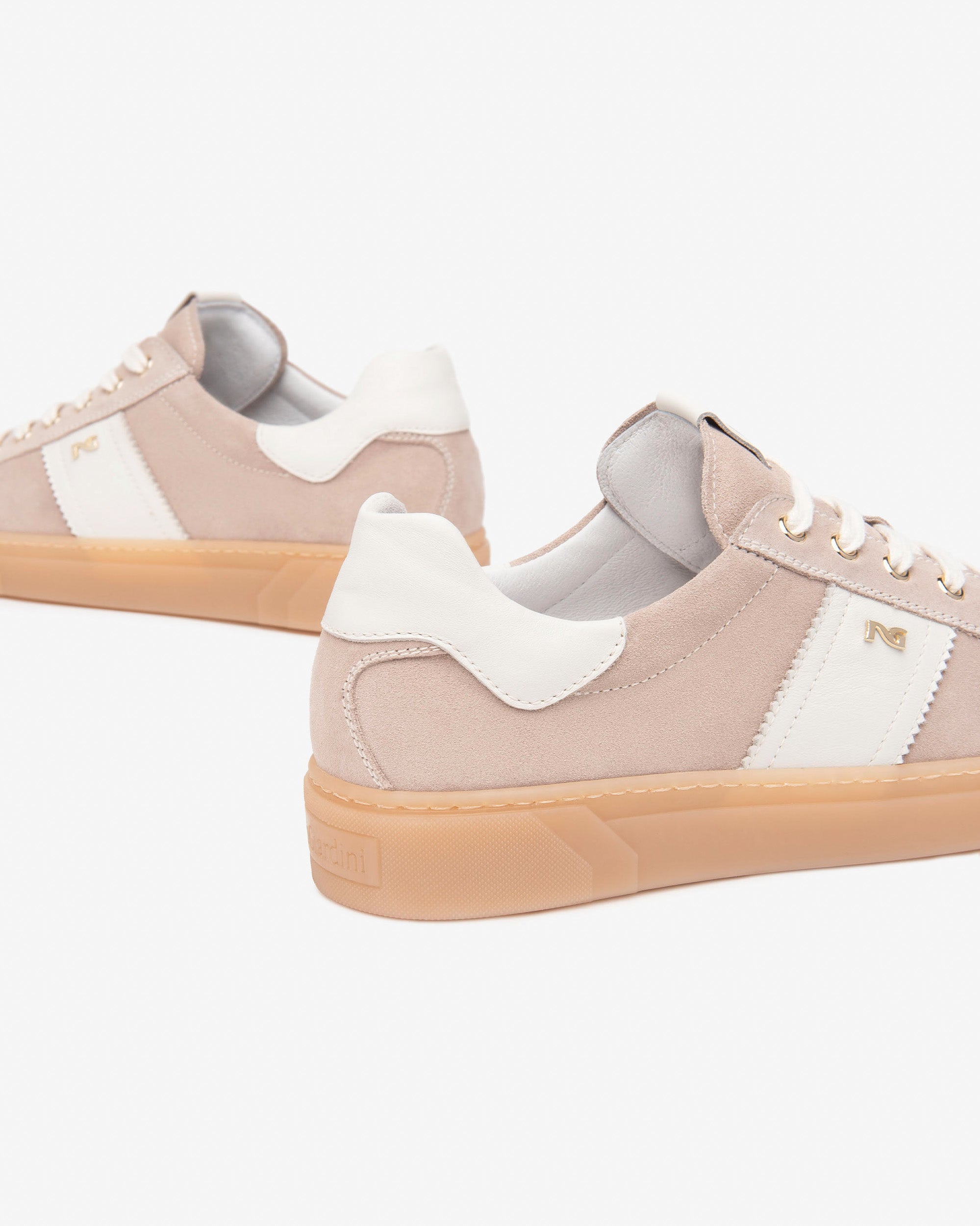 Nero Giardini Suede Lace-up Sporty Trainers - Beige