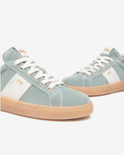 Nero Giardini Sage Green Sporty Suede Lace-up Trainers