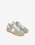 Nero Giardini Suede Lace-up Trainers In Sage Green