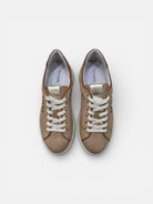 NeroGiardini raffia platform trainers tan leather trim pair view