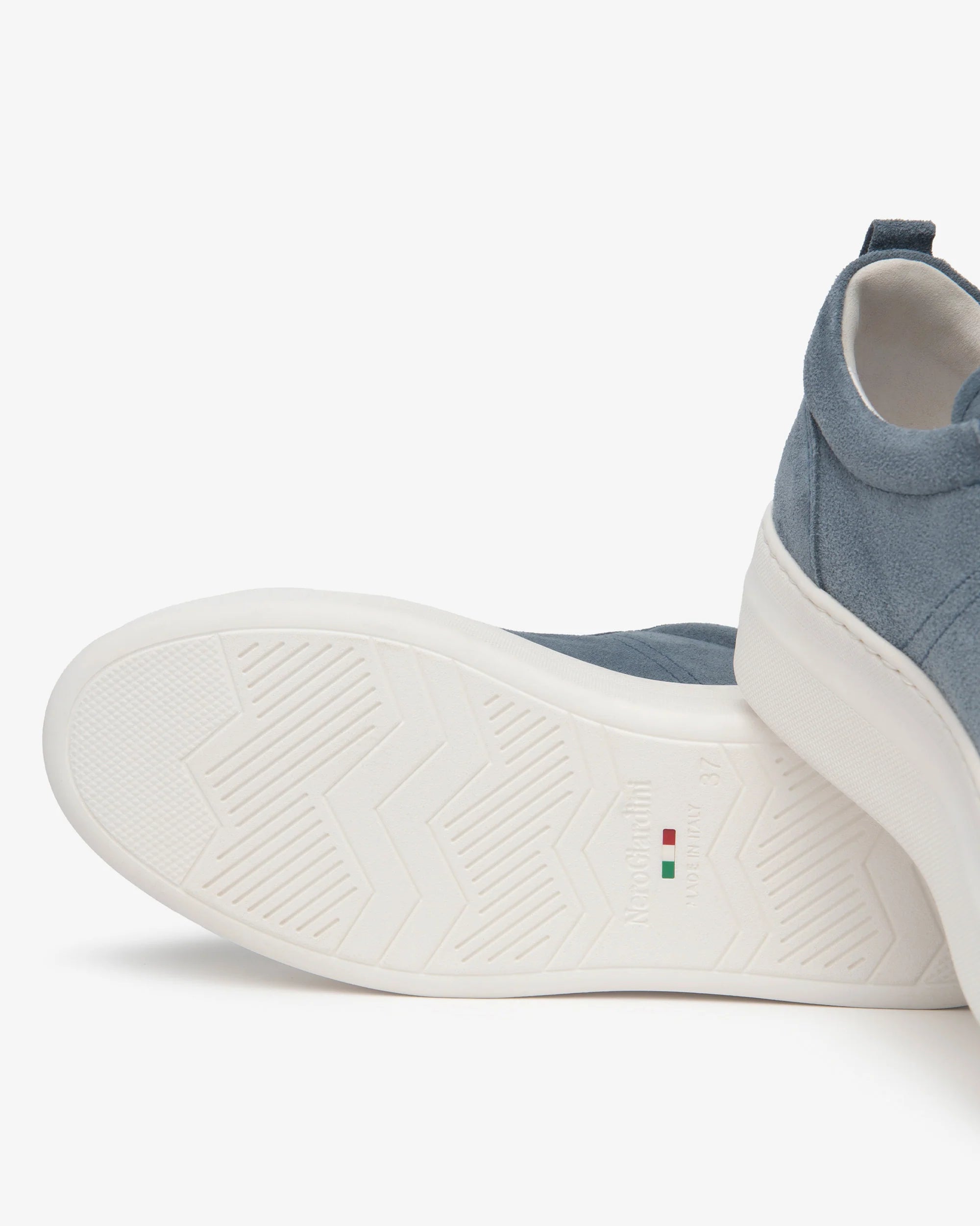 NeroGiardini blue suede trainers rubber sole detail