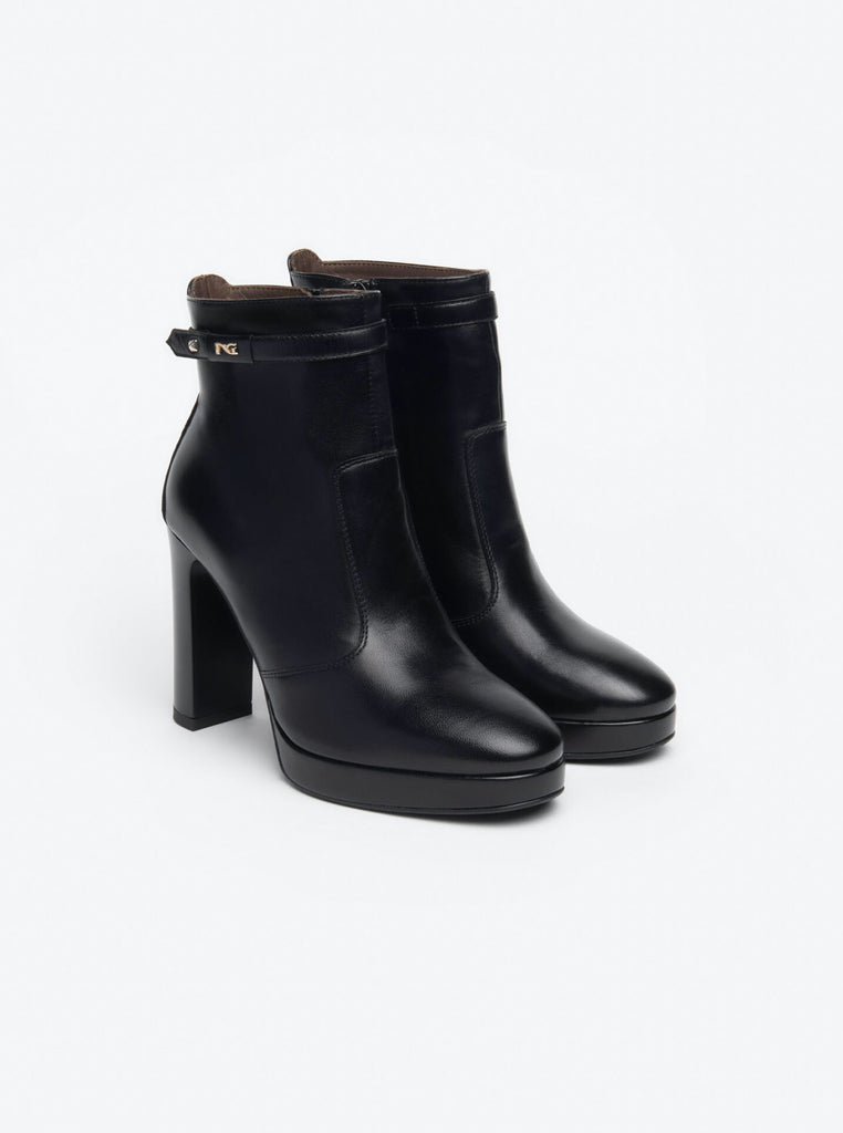 Nero Giardini Leather High Heel Ankle Boots