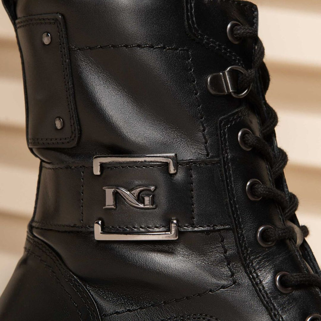 Nero Giardini Laced Army Style Boots With logo Buckle