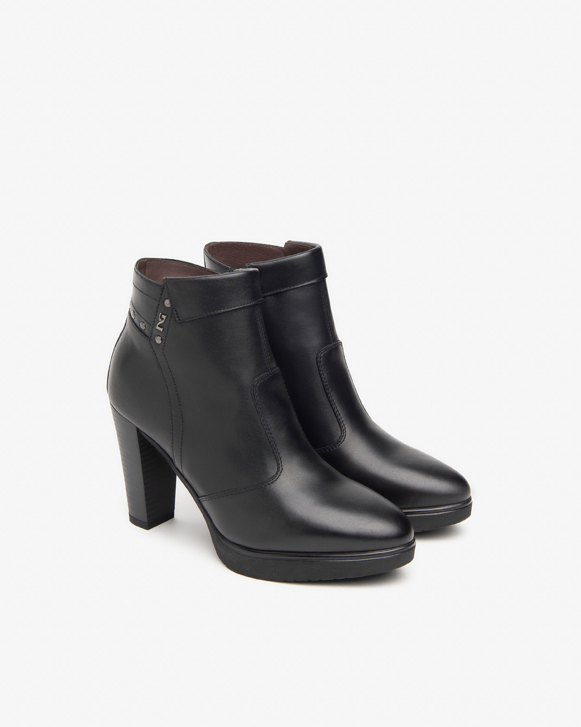 Nero Giardini Leather High Heel Ankle Boots I Black