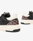 Nero Giardini Leather Trainers With Leopard Print  Heel