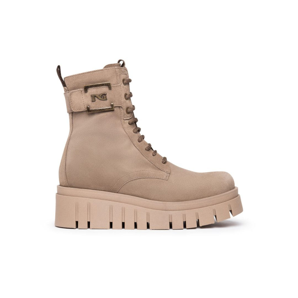 Nero Giardini Lace Up Platform Boots in Sand