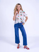 New Day Originals  Paddington strawberry print cotton blouse front view