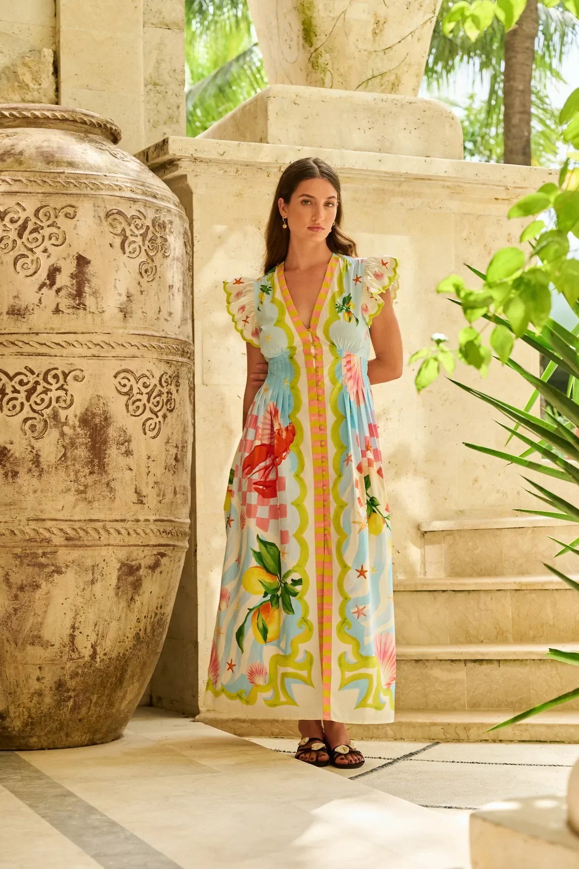 NOIB Estrella summer occasion maxi dress full outfit