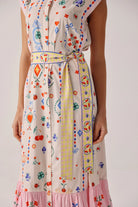 NOIB Vega tiered dress waist detail with matching belt