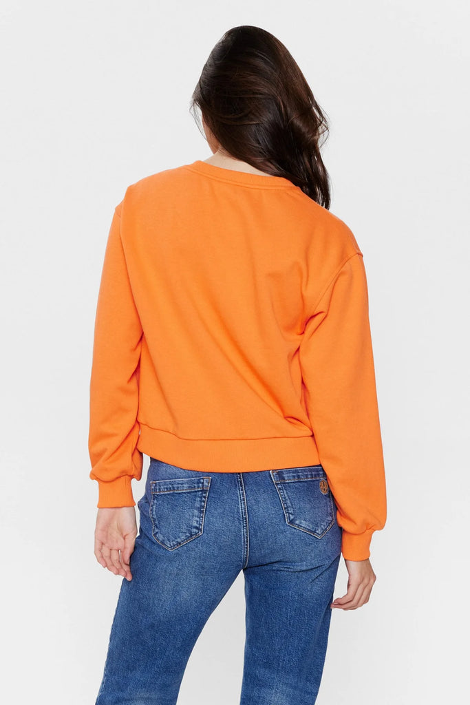 Numph Numyra Orange Sweatshirt From The Back