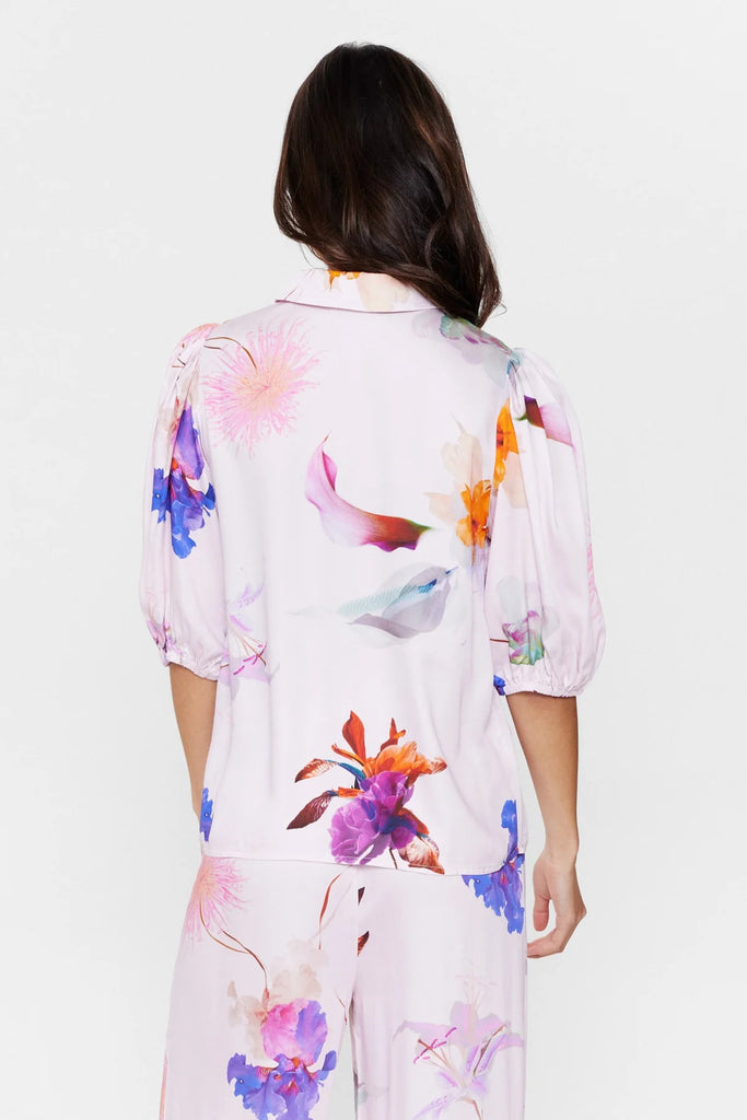 Numph Nurita Lilac Floral Print Shirt From Back