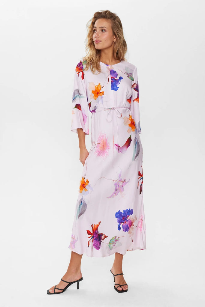 Numph Nurita Lilac Floral Print Occasion Dress