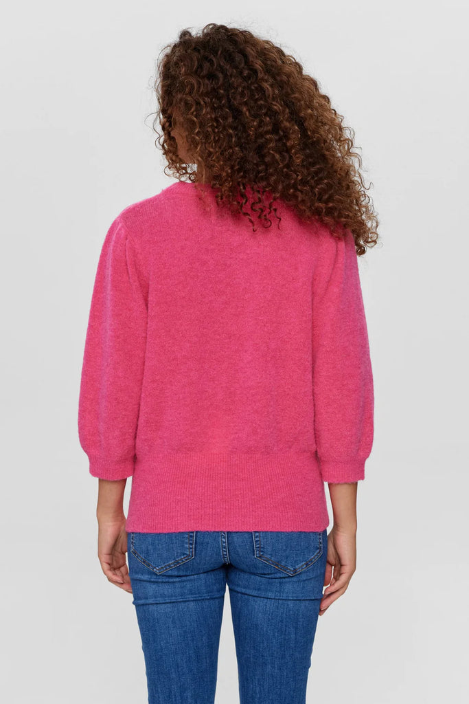 Numph Nureitta Raspberry Wool Blend Jumper From The Back