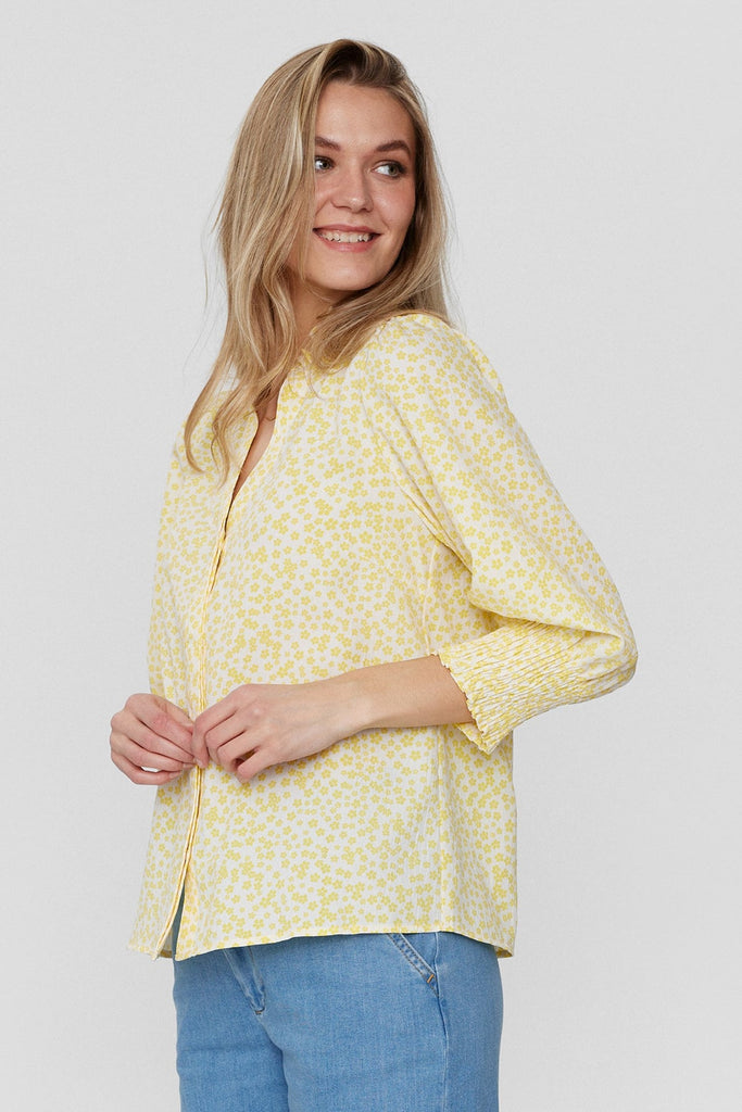 Numph Nuavas Lemon Floral Print Shirt