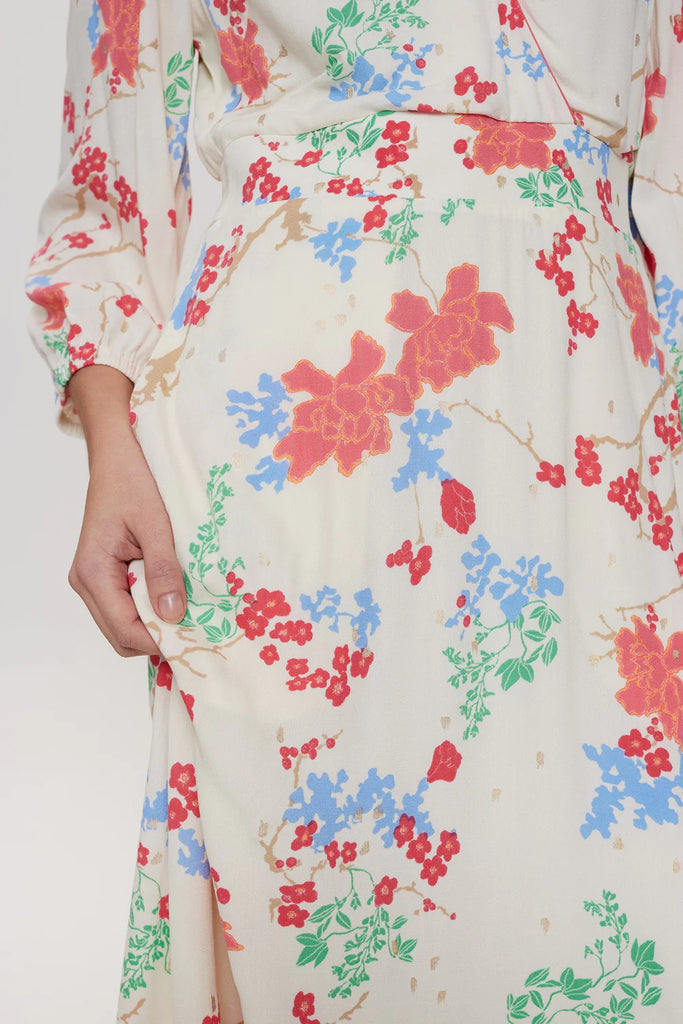 Numph Nucatalin Pristine Blossom Print Midi Dress