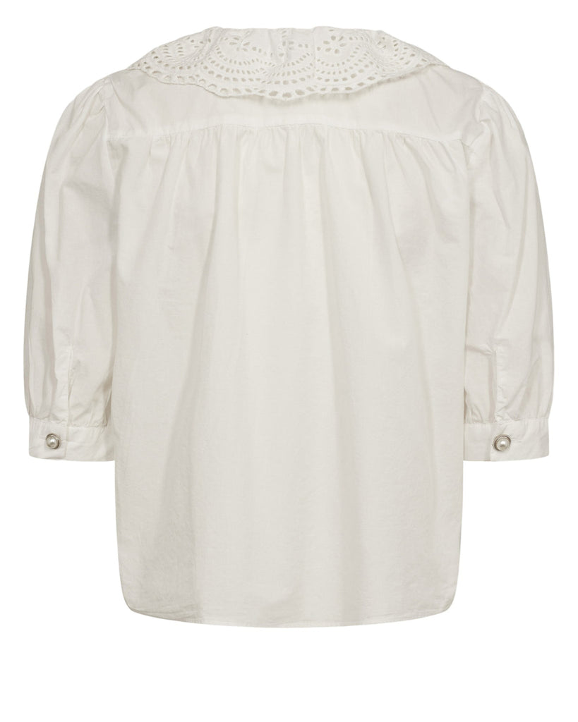 Numph Nulima White Lace Collar Shirt From The Back