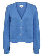 Numph Numirna Cropped Knitted Cardigan in Blue