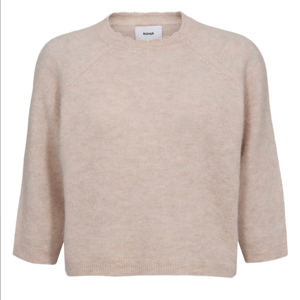 Nümph Nuriette Selma beige wool jumper front view