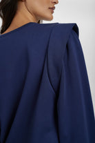 Numph Nufilla Navyr Long Sleeve Blouse  With High Shoulder Detail 