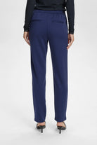 Numph Nufilla Navy Tapered Leg Trousers - Back