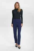 Numph Nufilla Navy Tapered High Wiast Leg Trousers