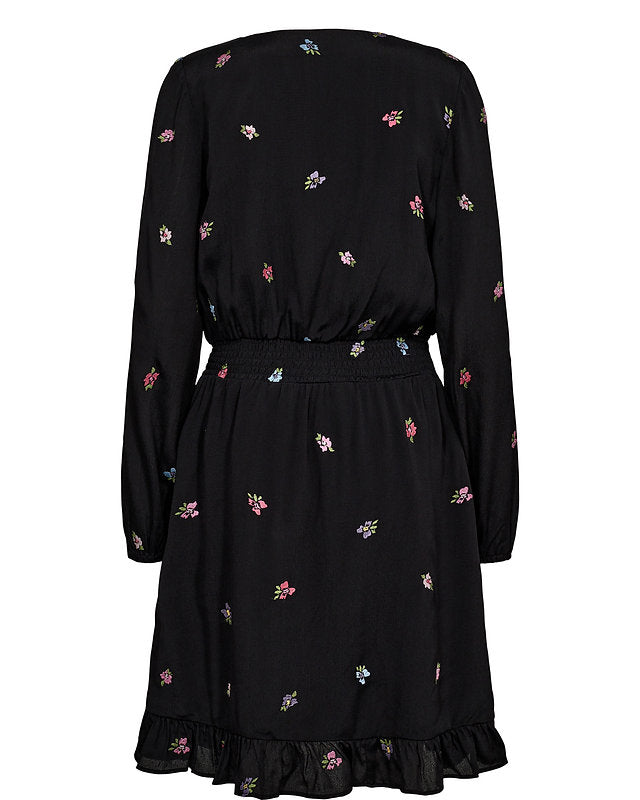 Numph Nuerika Black Embroidered Flower Dress From The Back