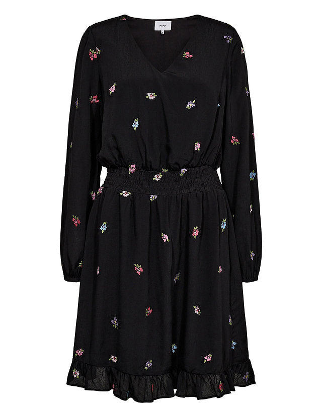 Numph Nuerika Black Embroidered Flower Dress