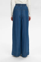 Numph Numiami Denim Wide Leg Trousers From The Back 