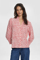 Numph Nuiva Floral Print Flat Collar Shirt