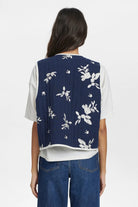 Numph Nustellas Navy Floral Vest Top From The Back