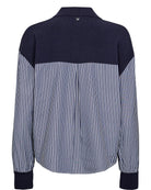 Back flat lay of Numph Numarsy navy striped jumper