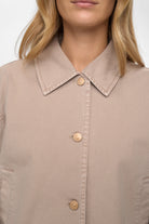 Numph Numariam cotton jacket beige collar detail