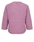 Numph Nuriette pointelle wool blend jumper pink flat lay From back 