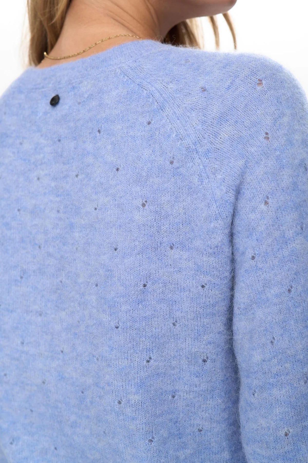 Numph Nurietto pointelle cardigan close-up soft knit texture Back