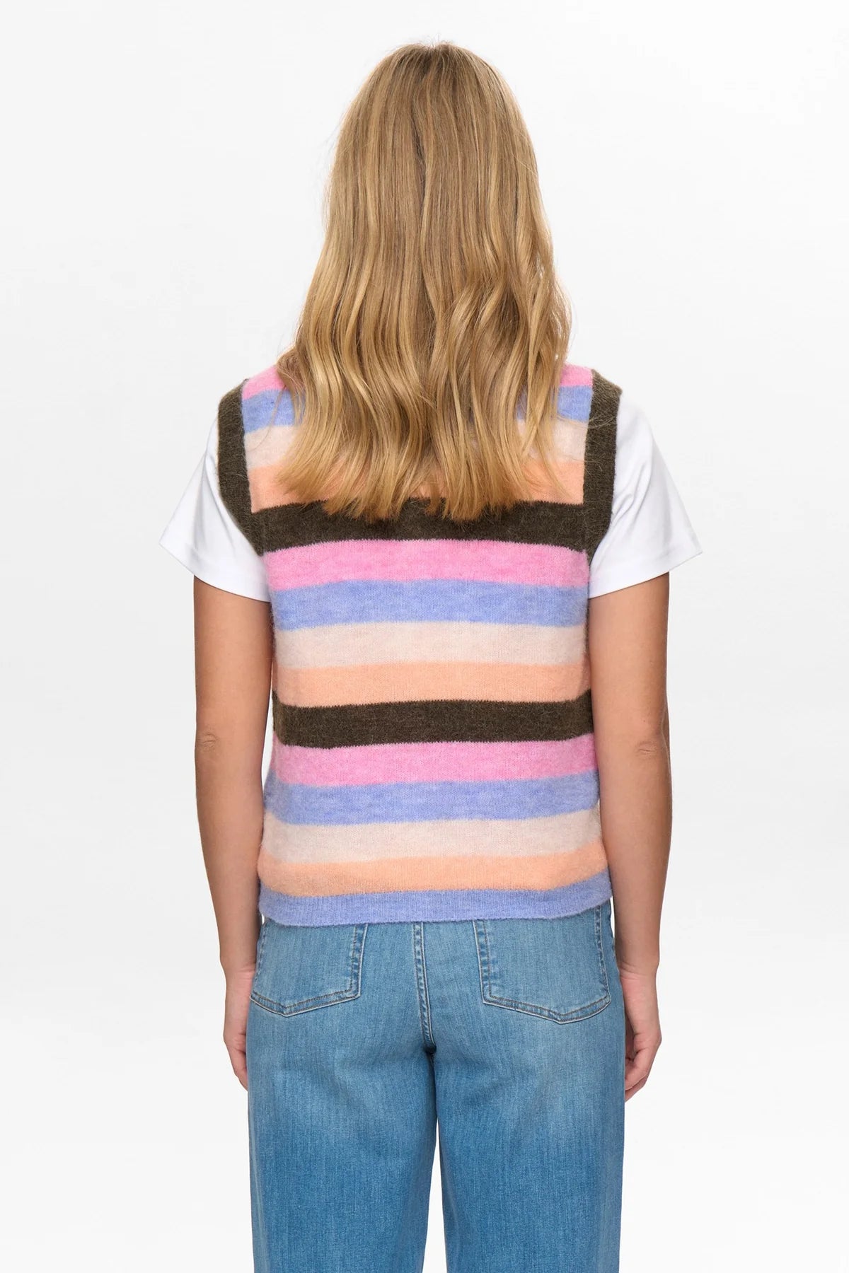 Numph Nuriette striped knit vest top back view